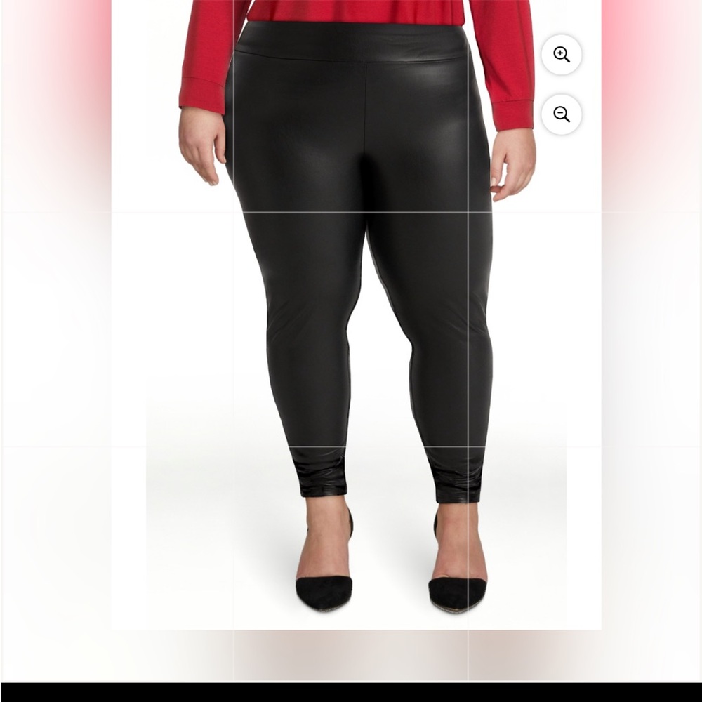 NWT 3X black vinyl leggings stretchy 1651